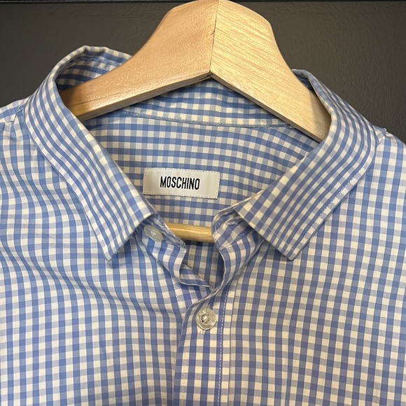 Micro Check Moschino Button Up Shirt - Picture 2 of 4